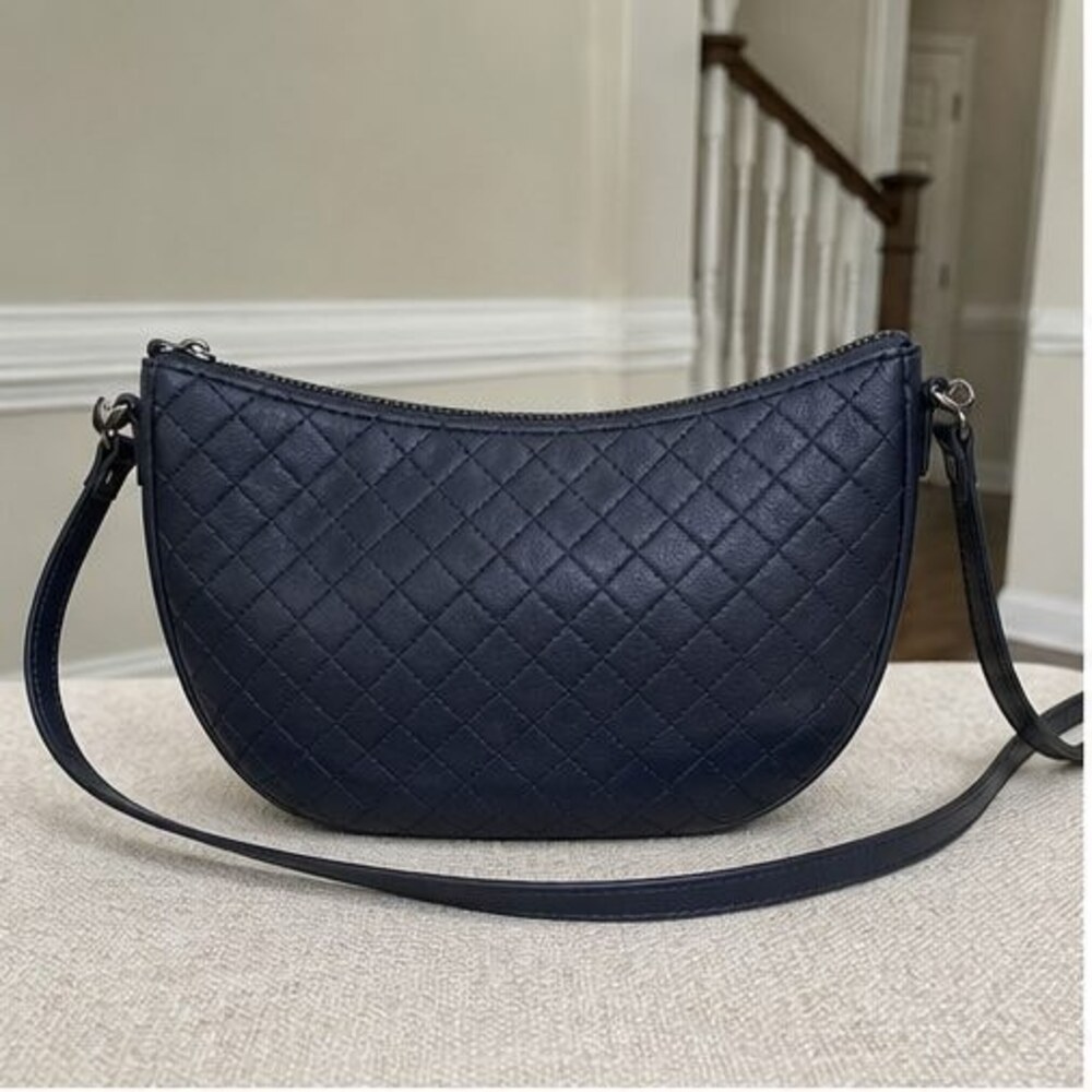 Navy Quilted Crossbody Bag